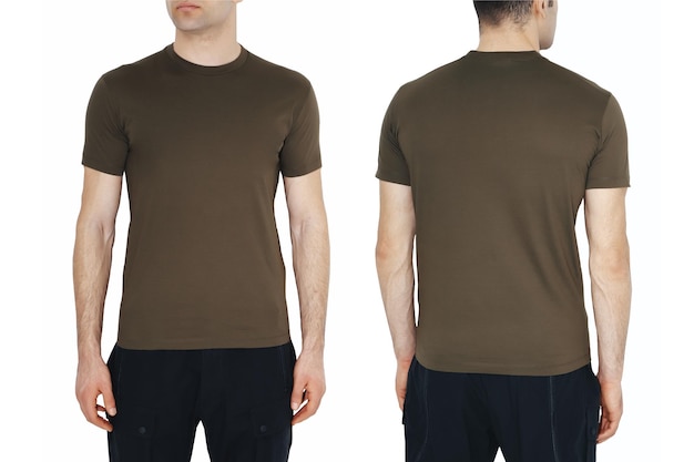 Two side of men's green tshirts mockup Design templatemockup