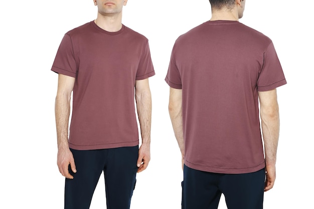 Two side of men's tshirts mockup Design templatemockup