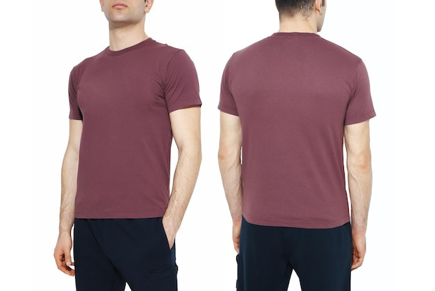 Two side of men's tshirts mockup Design templatemockup