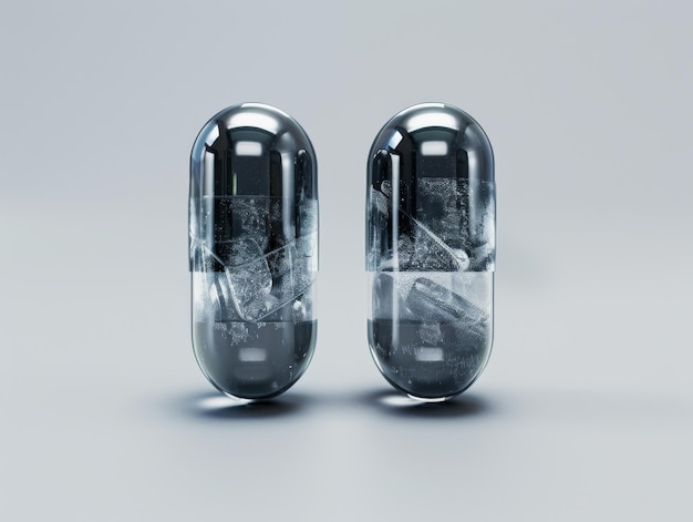 Photo two sleek futuristic capsules on a neutral background