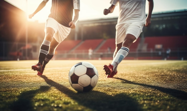 Two Soccer Players Engaged in a Game on a Field