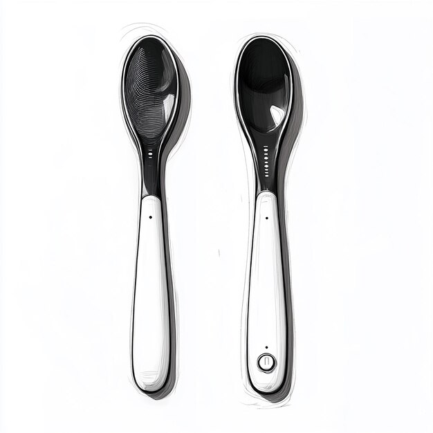 Photo two spoons that have the word quot heart quot on them