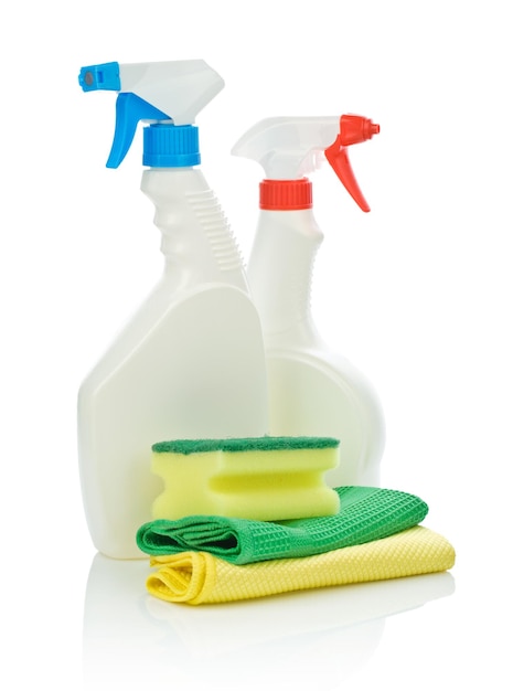 Two spray bottle and accesories for cleaning