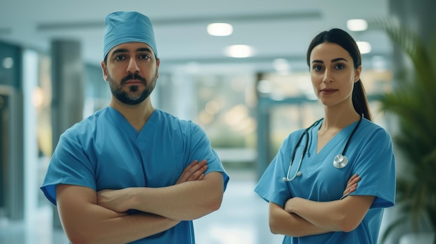 Two surgeons in a hospital