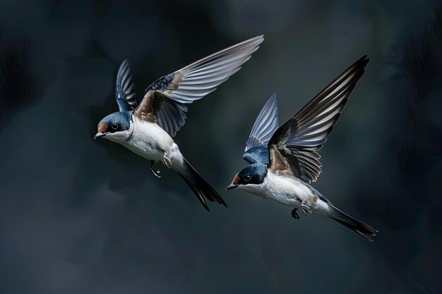 two swallows birds