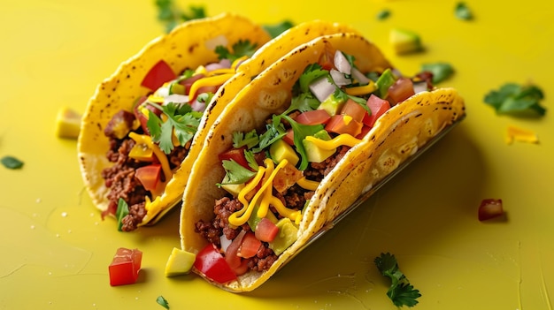 two tacos with different toppings on a table