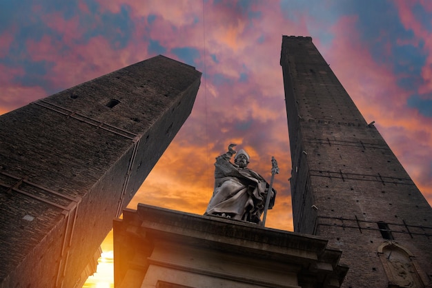 Two towers in the city of Bologna