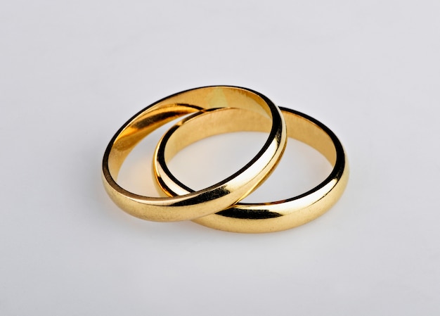 Two well used Golden Wedding Rings