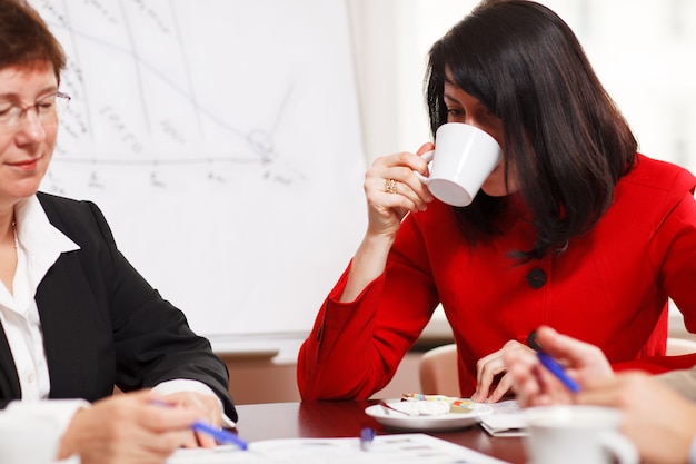 Two women in a business meeting