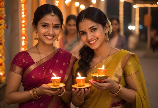 two women holding candles with one that says quot two quot