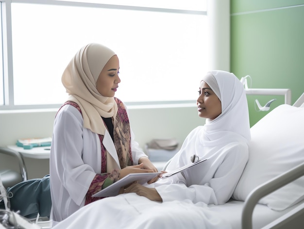 two women in a hospital bed one of which is labeled quot medical quot