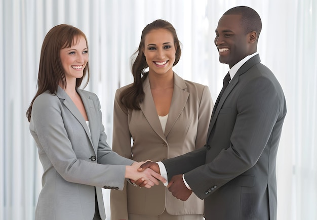 two women shaking hands with one that says quot the other quot