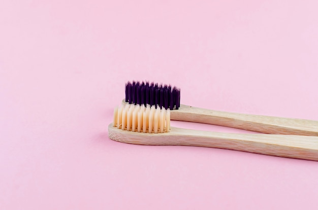 Two wooden eco brushes with natural bristles