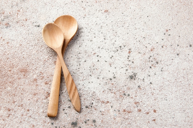 Two wooden spoons 