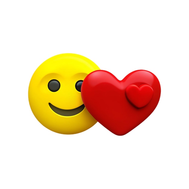 two yellow hearts with a yellow smiley face and a red heart with a yellow smiley face