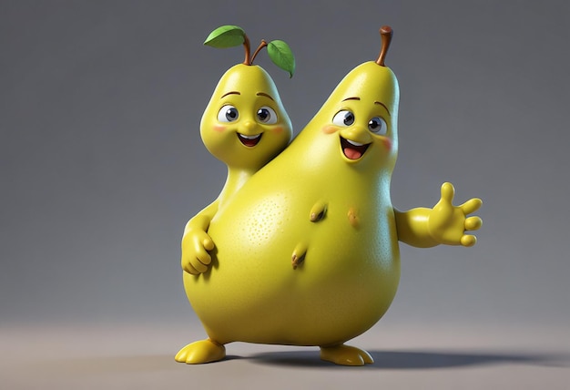 two yellow pears with one that says quot pears quot