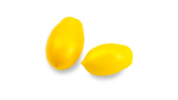 Two yellow tomatoes elongated shape