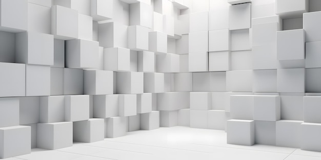 twolevel offset white square cube boxes block background wallpaper banner