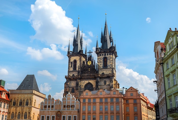 Tynsky cathedral at summer day in Prague