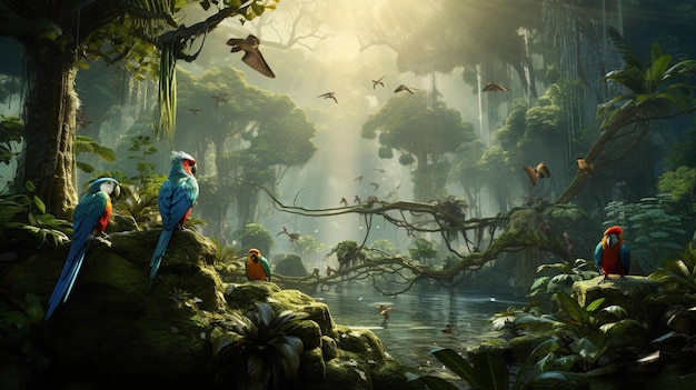 The types of birds found in a jungle UHD wallpaper