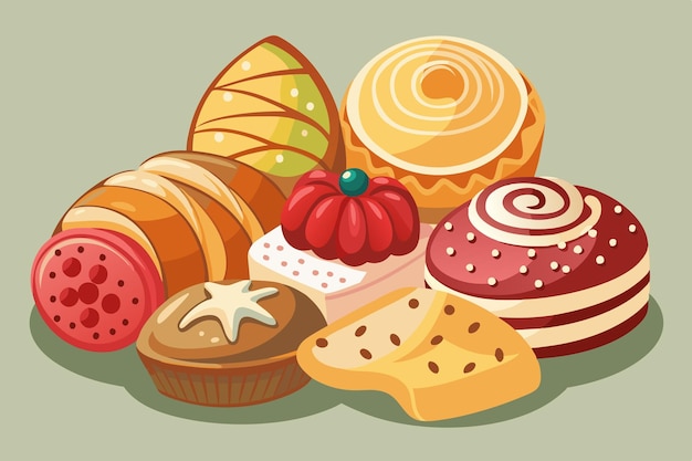 Types of Danish flaky sweet pastries