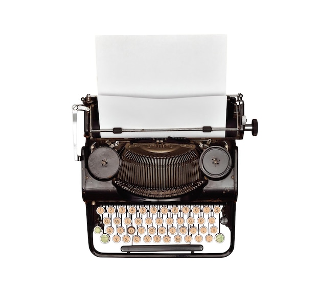 Typewriter with paper