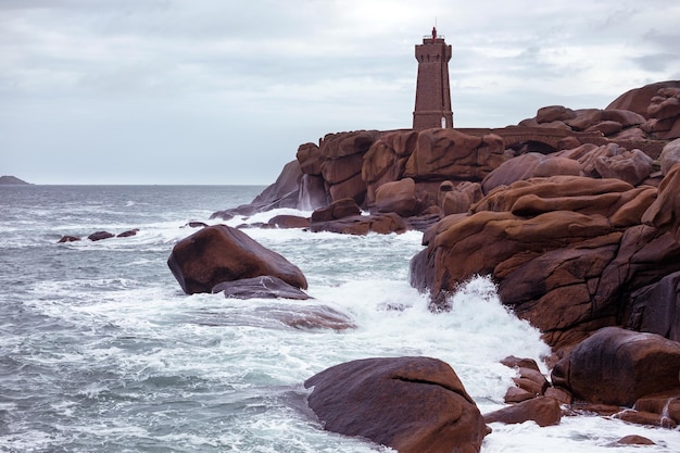 Typical Brittany coast in the north of France