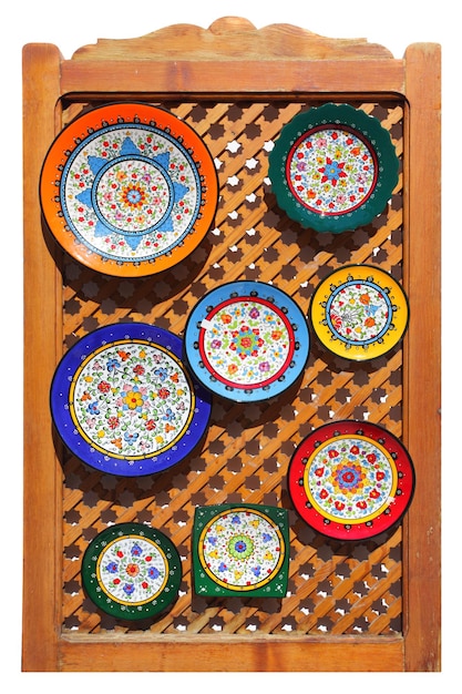 Typical colorful ceramic andalusian plates