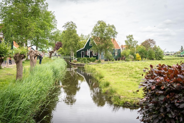 Typical Dutch family houses traditional village historic architecture Netherlands Holland