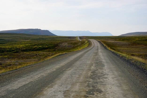 Typical gravel road on west Iceland.