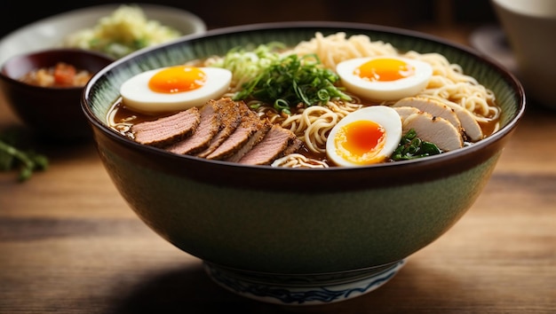 Typical Japanese food ramen with a stunning natural feel