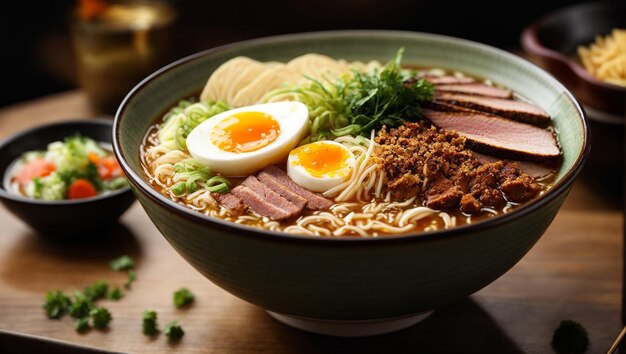 Typical Japanese food ramen with a stunning natural feel