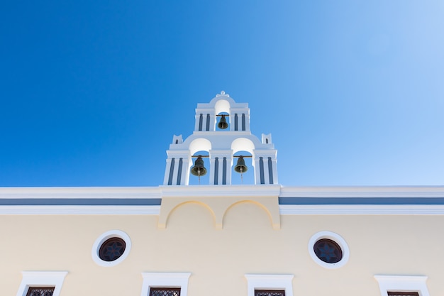 Typical Santorini church in Greece in the Cyclades