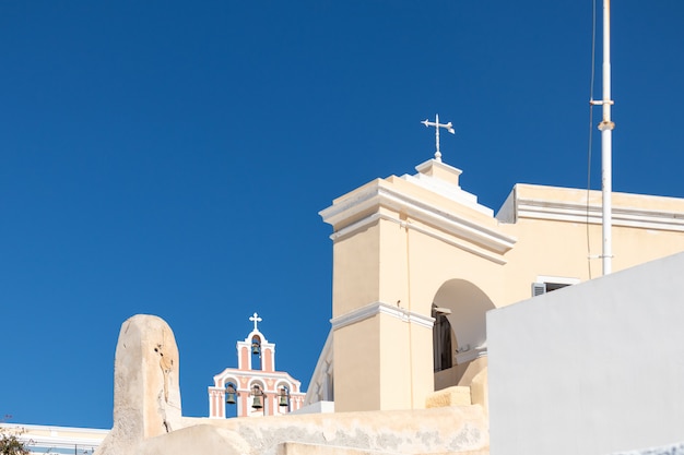 Typical Santorini church in Greece in the Cyclades