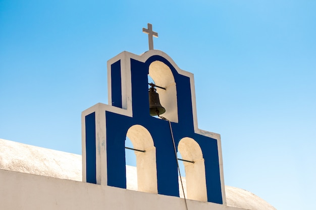 Typical Santorini church in Greece in the Cyclades