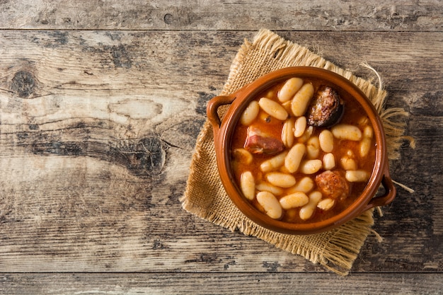 Typical Spanish fabada asturiana