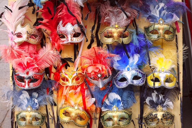 Typical vintage venetian masks Venice Italy