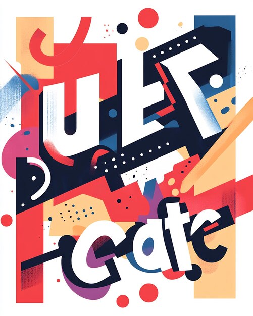 Photo a typographic poster with the word create arranged in a playful asymmetrical layout using bold contr