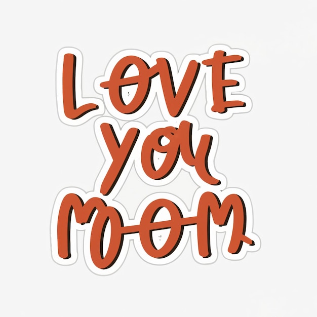 Photo typography style design for print tshirt text love you mom