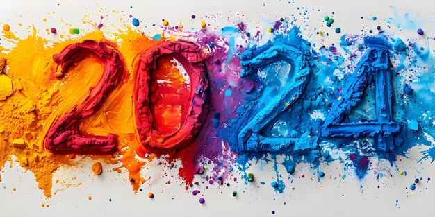 typography in a vibrant holi festival design on white background Concept Typography Vibrant colors Holi festival White background