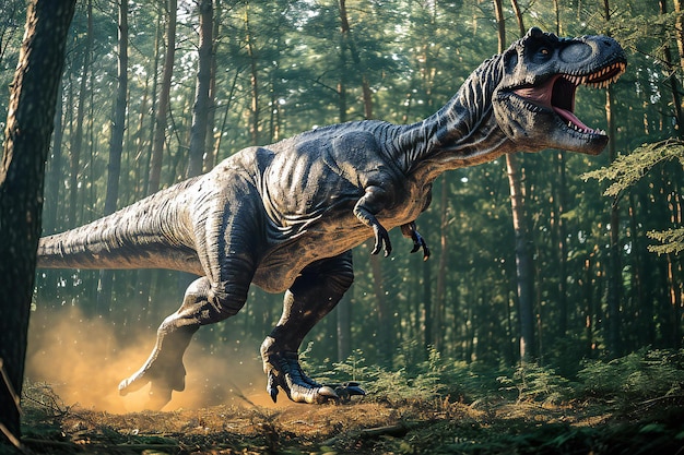 Tyrannosaurus rex in the forest