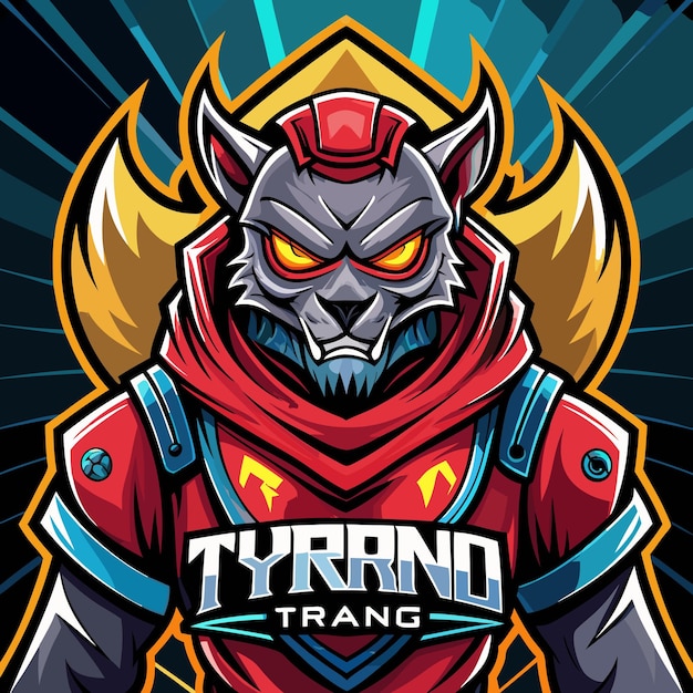 Photo tyrano esport mascot vector illustration