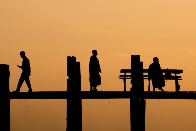 U Bein Bridge silhouette