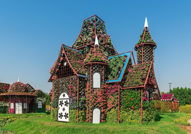 UAE, DUBAI - DECEMBER 30: dubai miracle garden with over million flowers on a sunny day December 30, 2014