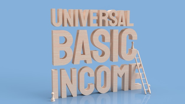 The Ubi or  Universal Basic Income is a government program in which every adult citizen receives a set amount of money regularly 3d rendering