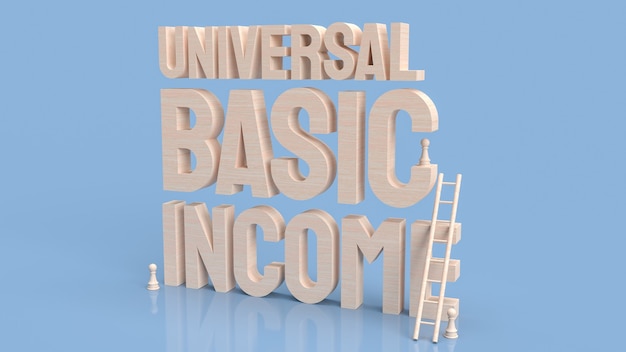 The Ubi or  Universal Basic Income is a government program in which every adult citizen receives a set amount of money regularly 3d rendering