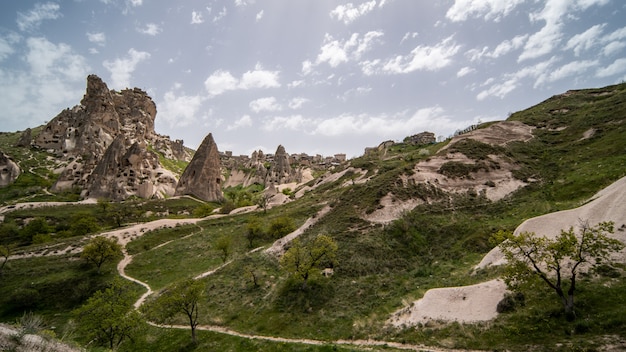 Uchisar castle in Goreme, Cappadocia, Turkey.