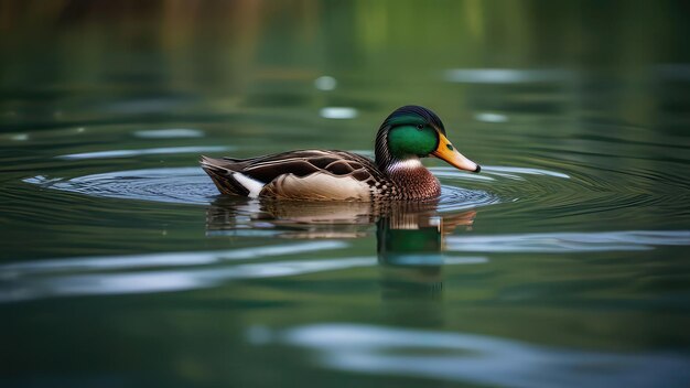 uck swimming in the water nature background