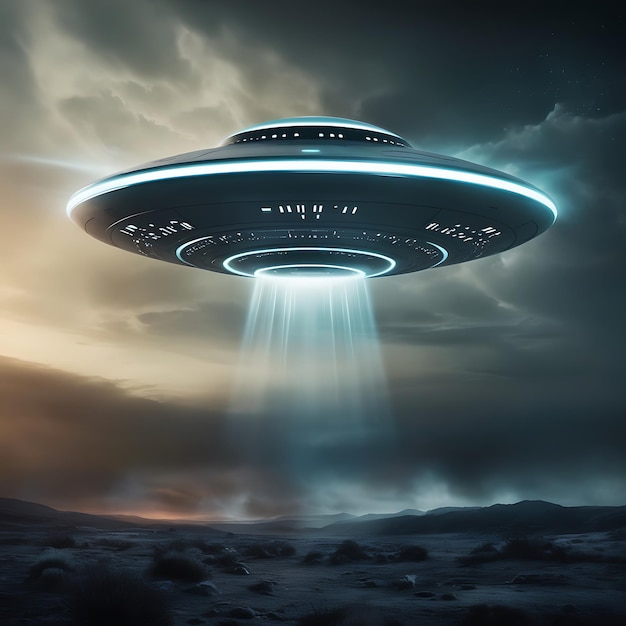 UFO Alien Ship flying in the sky