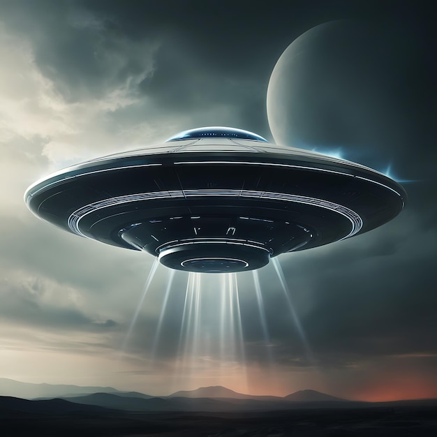 UFO Alien Ship flying in the sky